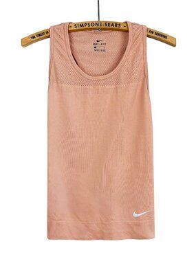 Nike Womens Dri-Fit Mesh Racerback Tank Top Pink Size Small